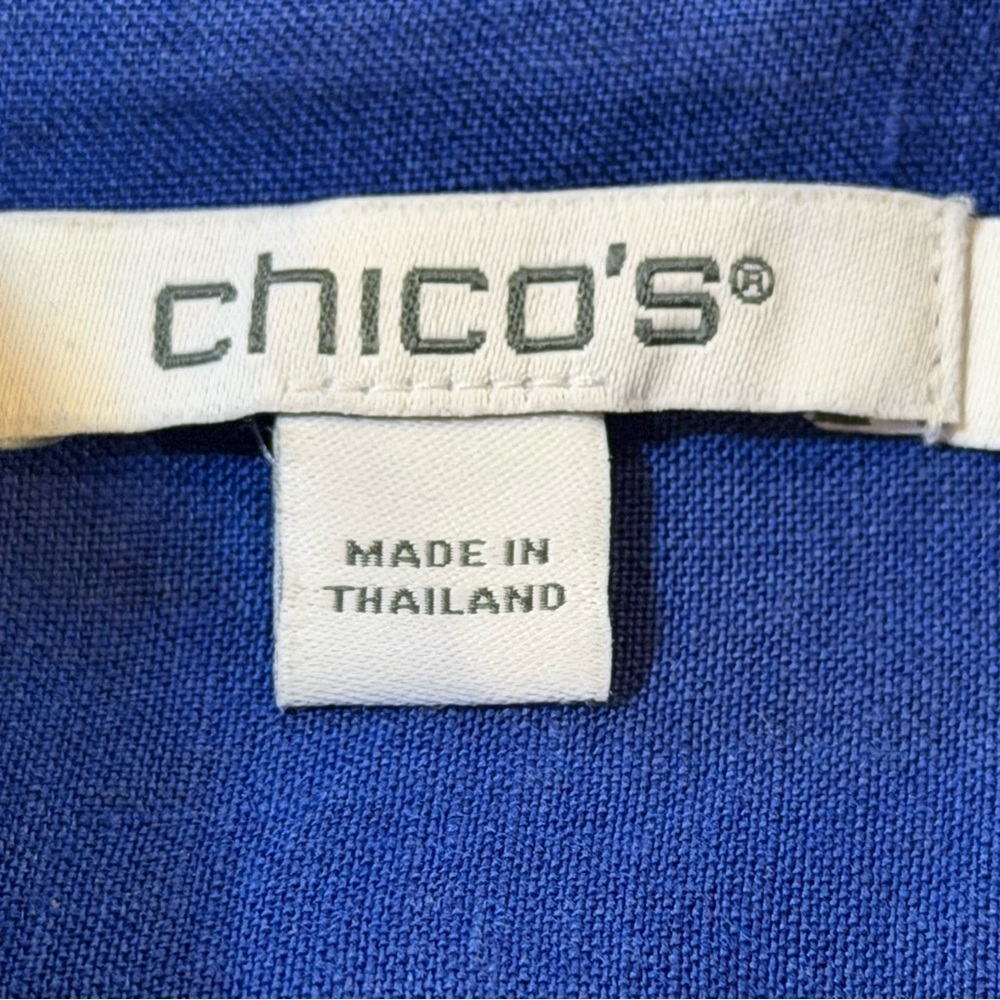 Chico's 2.5 Blue/White Floral Crop Pant and XL/3 Matching Blue Shirt - Picture 4 of 9